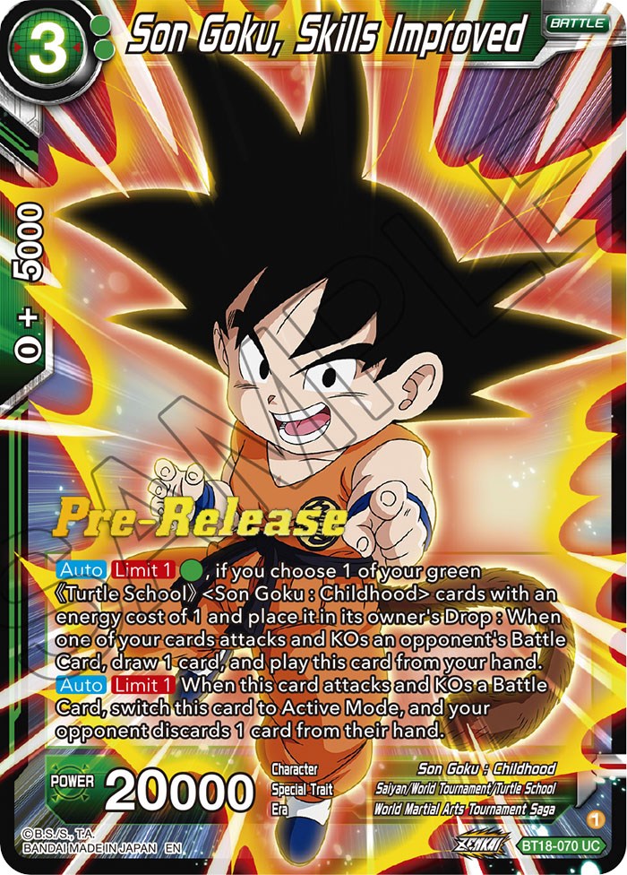 Son Goku, Skills Improved (BT18-070) [Dawn of the Z-Legends Prerelease Promos] | Tables and Towers