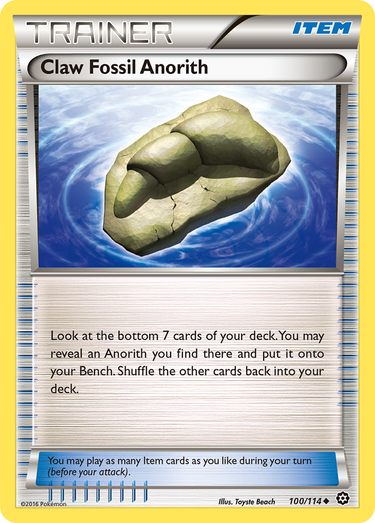 Claw Fossil Anorith (100/114) [XY: Steam Siege] | Tables and Towers