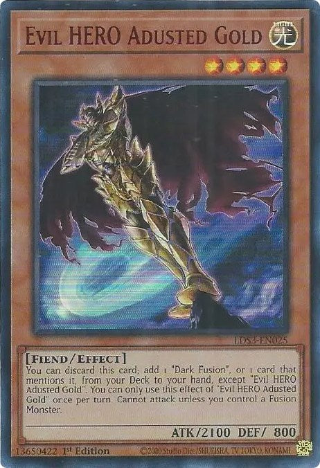 Evil HERO Adusted Gold (Red) [LDS3-EN025] Ultra Rare | Tables and Towers