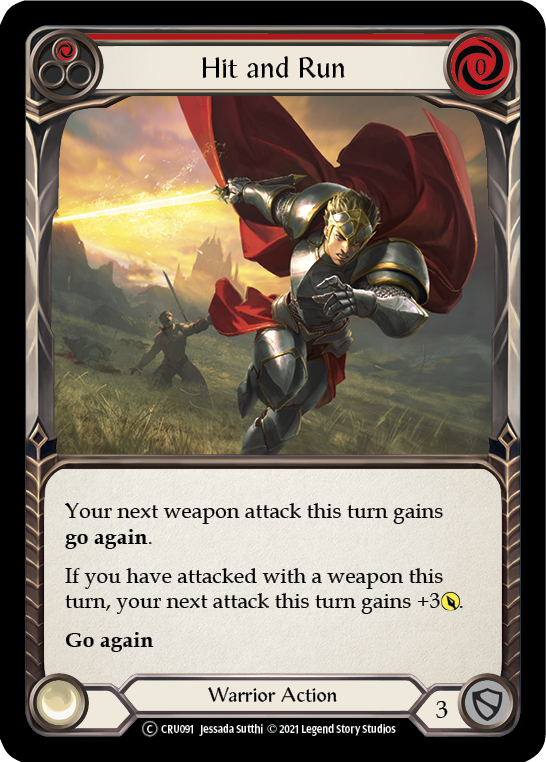 Hit and Run (Red) [U-CRU091] (Crucible of War Unlimited)  Unlimited Rainbow Foil | Tables and Towers