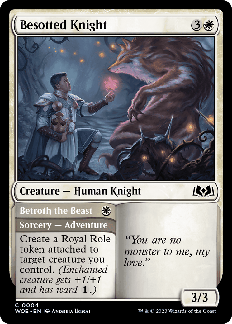 Besotted Knight // Betroth the Beast [Wilds of Eldraine] | Tables and Towers