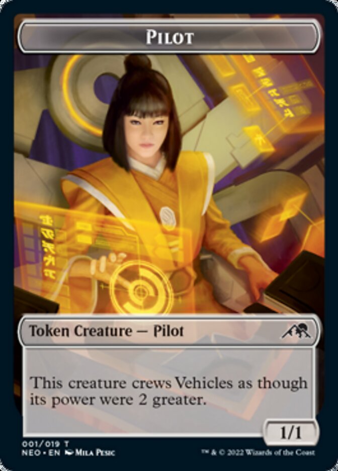 Myr // Pilot Double-Sided Token [Kamigawa: Neon Dynasty Commander Tokens] | Tables and Towers