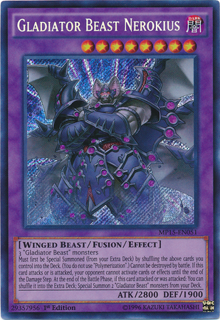 Gladiator Beast Nerokius [MP15-EN051] Secret Rare | Tables and Towers