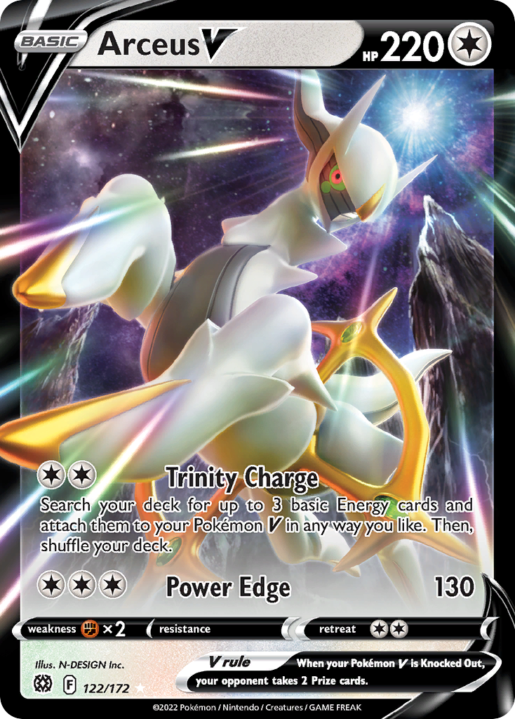 Arceus V (122/172) (Metal Card) [Sword & Shield: Brilliant Stars] | Tables and Towers