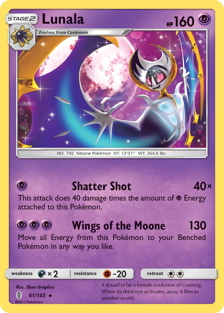 Lunala (61/145) (Theme Deck Exclusive) [Sun & Moon: Guardians Rising] | Tables and Towers