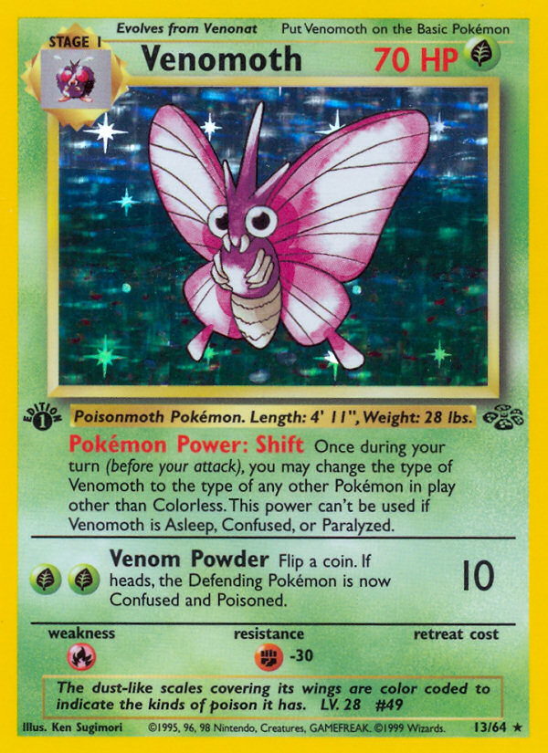 Venomoth (13/64) [Jungle 1st Edition] | Tables and Towers