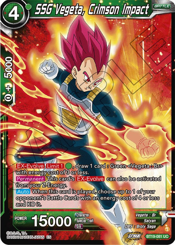 SSG Vegeta, Crimson Impact (BT19-081) [Fighter's Ambition] | Tables and Towers