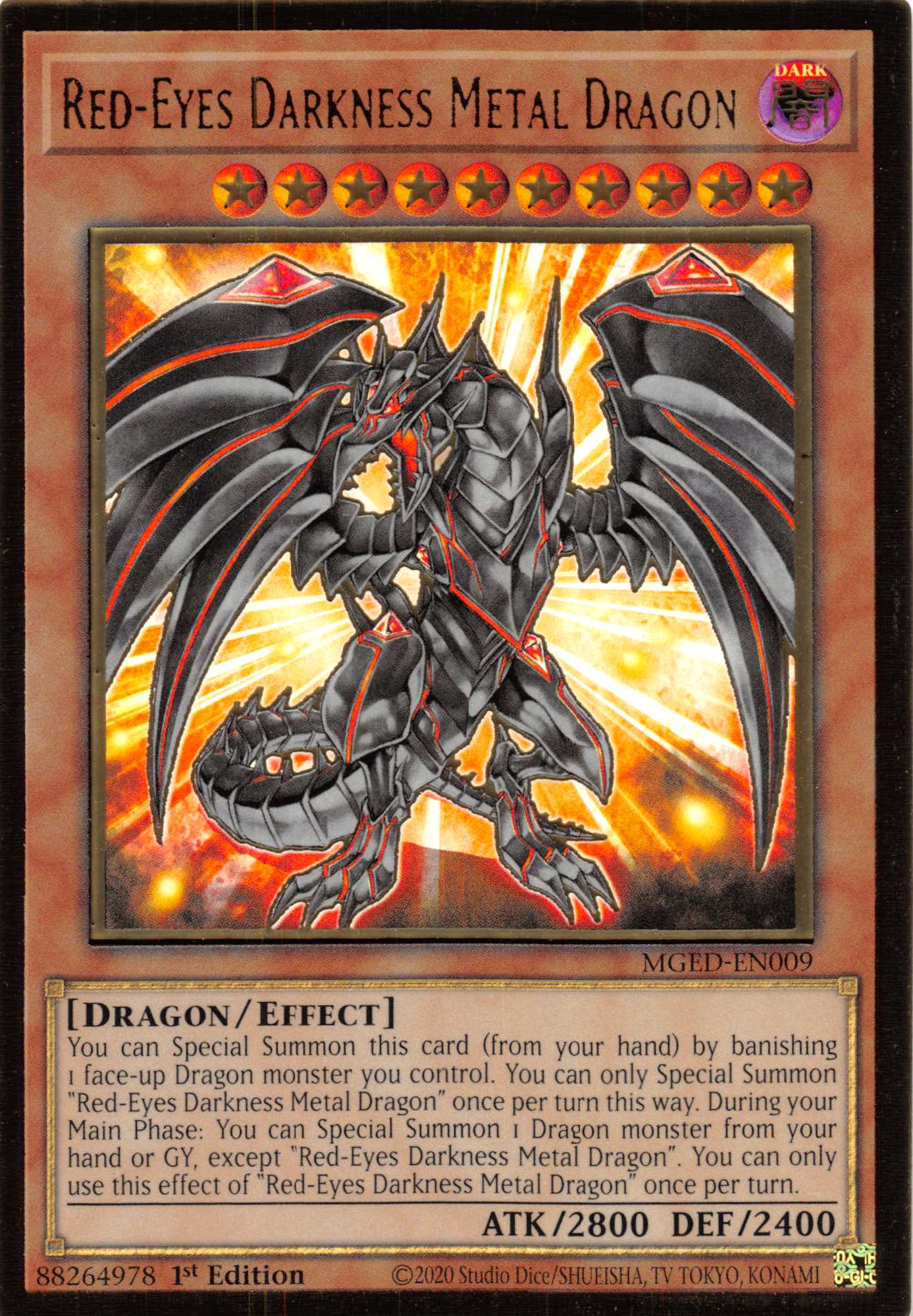 Red-Eyes Darkness Metal Dragon [MGED-EN009] Gold Rare | Tables and Towers