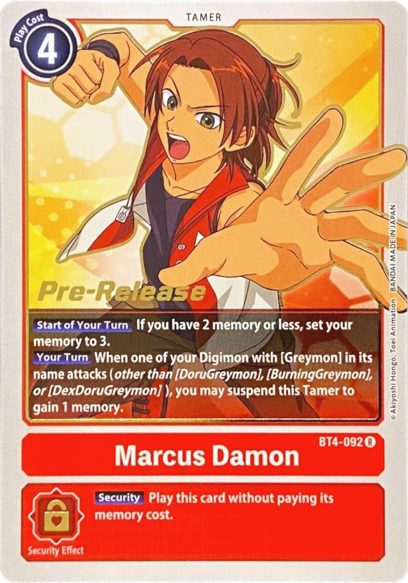 Marcus Damon [BT4-092] [Great Legend Pre-Release Promos] | Tables and Towers