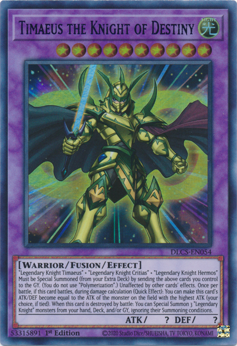 Timaeus the Knight of Destiny (Blue) [DLCS-EN054] Ultra Rare | Tables and Towers