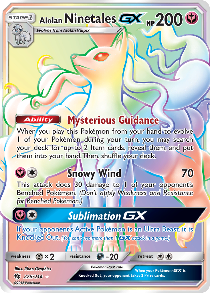 Alolan Ninetales GX (225/214) [Sun & Moon: Lost Thunder] | Tables and Towers