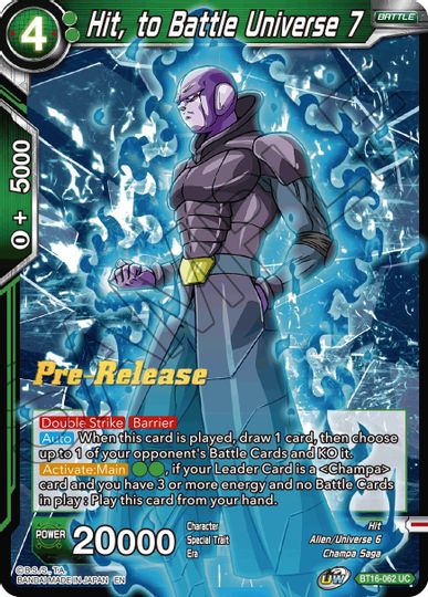 Hit, to Battle Universe 7 (BT16-062) [Realm of the Gods Prerelease Promos] | Tables and Towers