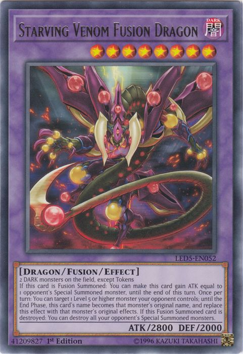 Starving Venom Fusion Dragon [LED5-EN052] Rare | Tables and Towers