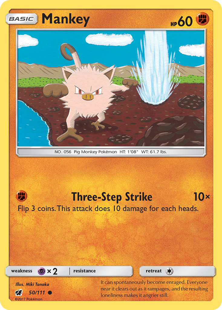 Mankey (50/111) [Sun & Moon: Crimson Invasion] | Tables and Towers