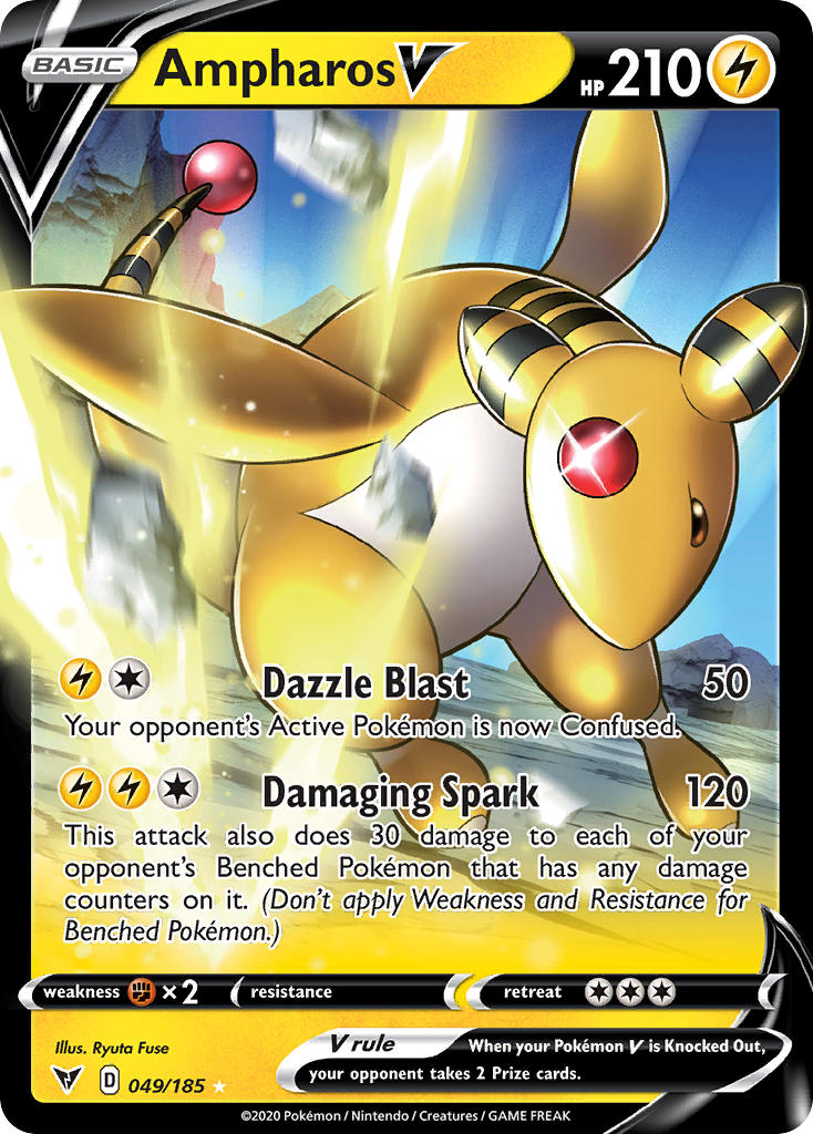 Ampharos V (049/185) [Sword & Shield: Vivid Voltage] | Tables and Towers