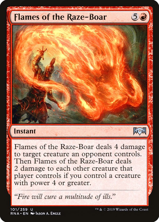 Flames of the Raze-Boar [Ravnica Allegiance] | Tables and Towers