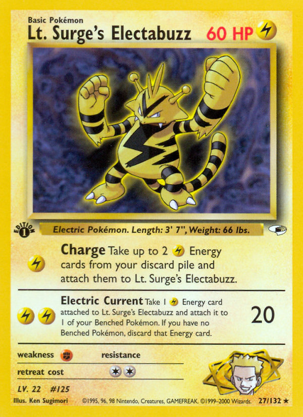 Lt. Surge's Electabuzz (27/132) [Gym Heroes 1st Edition] | Tables and Towers