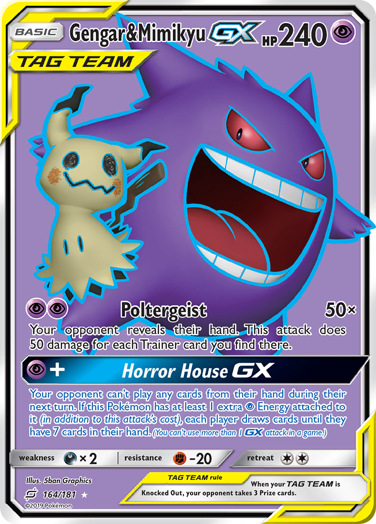 Gengar & Mimikyu GX (164/181) [Sun & Moon: Team Up] | Tables and Towers