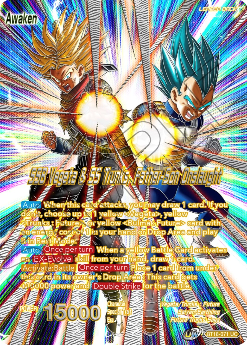 Trunks // SSB Vegeta & SS Trunks, Father-Son Onslaught (BT16-071) [Collector's Selection Vol. 3] | Tables and Towers