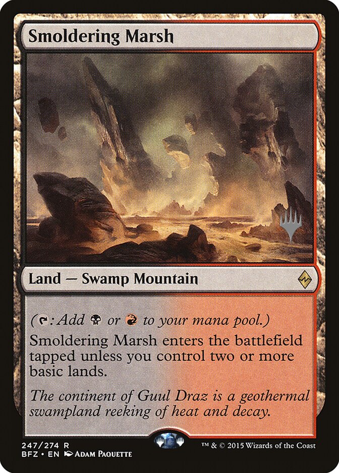 Smoldering Marsh [Battle for Zendikar Promos] | Tables and Towers