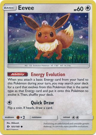 Eevee (101/149) (Cosmos Holo) [Sun & Moon: Base Set] | Tables and Towers