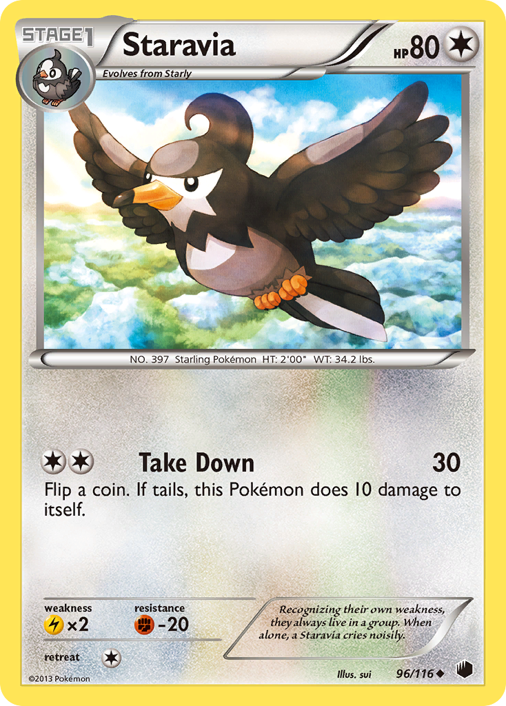 Staravia (96/116) [Black & White: Plasma Freeze] | Tables and Towers