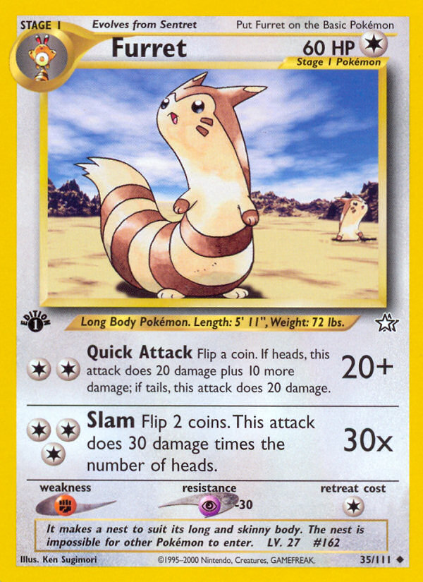 Furret (35/111) [Neo Genesis 1st Edition] | Tables and Towers