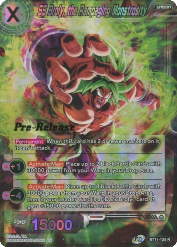 SS Broly, the Rampaging Monstrosity (BT11-125) [Vermilion Bloodline Prerelease Promos] | Tables and Towers