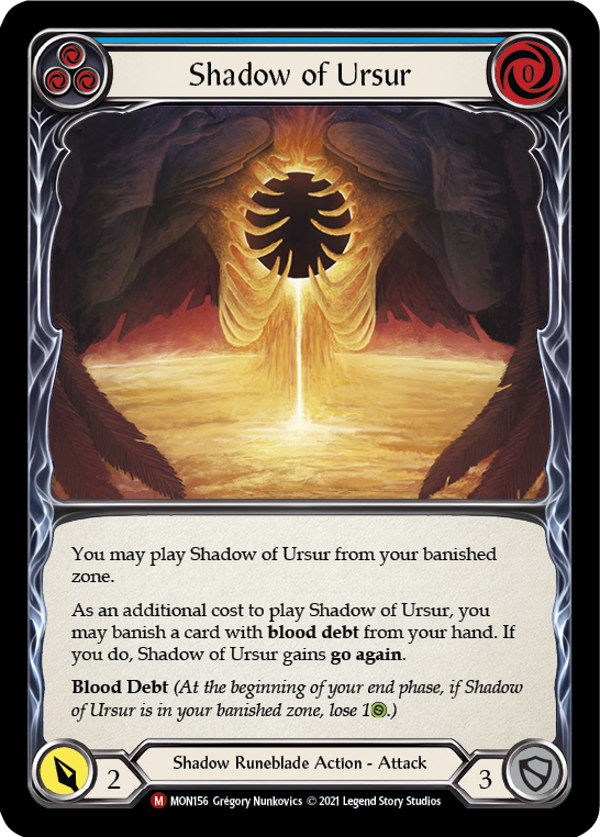 Shadow of Ursur [MON156-RF] (Monarch)  1st Edition Rainbow Foil | Tables and Towers