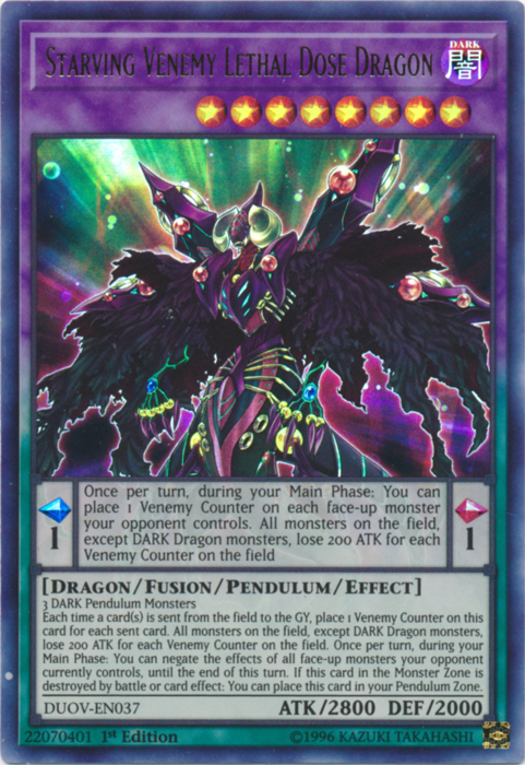 Starving Venemy Lethal Dose Dragon [DUOV-EN037] Ultra Rare | Tables and Towers