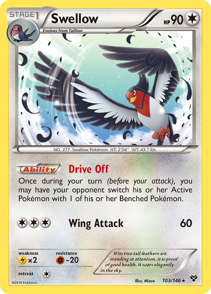 Swellow (103/146) [XY: Base Set] | Tables and Towers