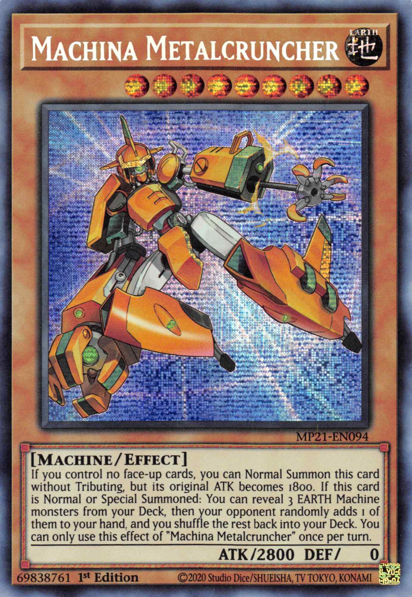 Machina Metalcruncher [MP21-EN094] Prismatic Secret Rare | Tables and Towers