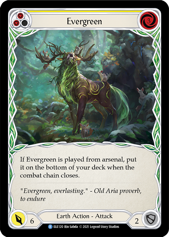 Evergreen (Yellow) [ELE120] (Tales of Aria)  1st Edition Rainbow Foil | Tables and Towers