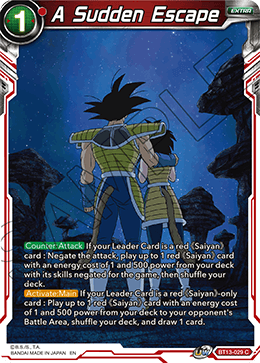 A Sudden Escape (Common) (BT13-029) [Supreme Rivalry] | Tables and Towers