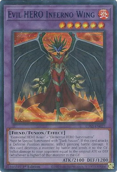 Evil HERO Inferno Wing (Blue) [LDS3-EN027] Ultra Rare | Tables and Towers