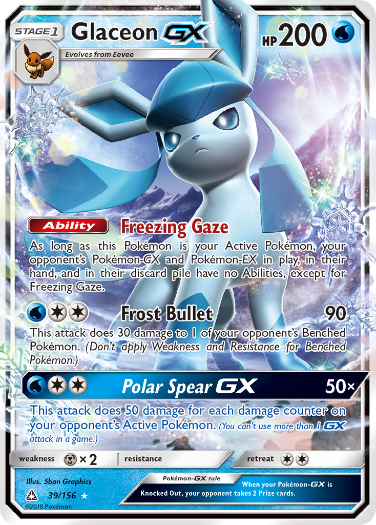 Glaceon GX (39/156) [Sun & Moon: Ultra Prism] | Tables and Towers