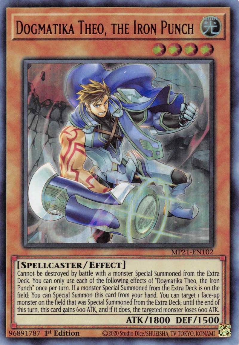 Dogmatika Theo, the Iron Punch [MP21-EN102] Ultra Rare | Tables and Towers