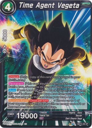 Time Agent Vegeta (Starter Deck - Saiyan Wonder) (SD14-03) [Rise of the Unison Warrior] | Tables and Towers