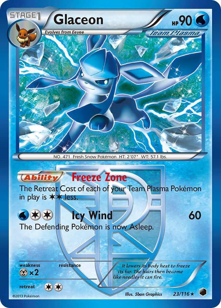 Glaceon (23/116) (Theme Deck Exclusive) [Black & White: Plasma Freeze] | Tables and Towers