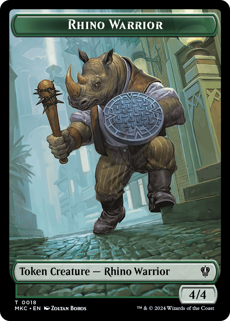 Thopter // Rhino Warrior Double-Sided Token [Murders at Karlov Manor Commander Tokens] | Tables and Towers