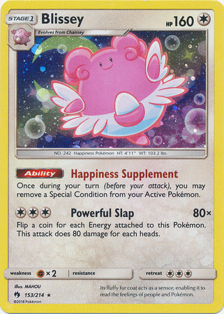 Blissey (153/214) (Cosmos Holo) [Sun & Moon: Lost Thunder] | Tables and Towers