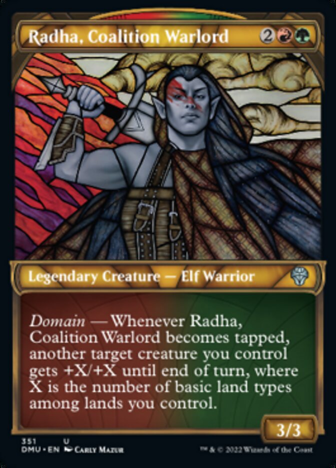 Radha, Coalition Warlord (Showcase Textured) [Dominaria United] | Tables and Towers