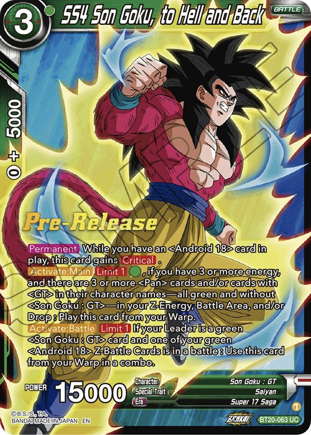 SS4 Son Goku, to Hell and Back (BT20-063) [Power Absorbed Prerelease Promos] | Tables and Towers