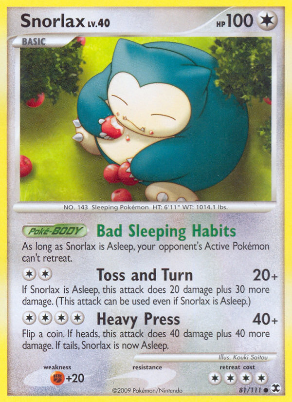 Snorlax (81/111) [Platinum: Rising Rivals] | Tables and Towers