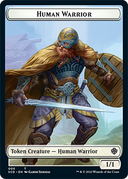 Saproling // Human Warrior Double-Sided Token [Starter Commander Decks] | Tables and Towers