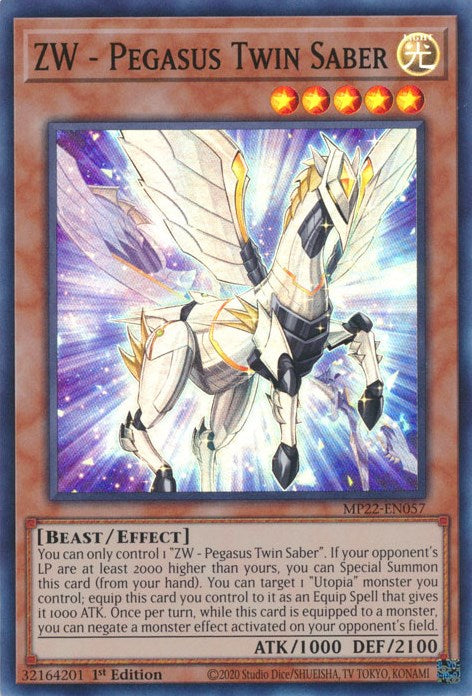 ZW - Pegasus Twin Saber [MP22-EN057] Super Rare | Tables and Towers