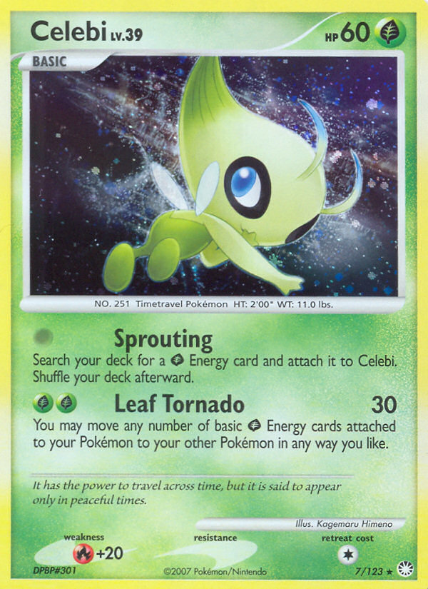 Celebi (7/123) [Diamond & Pearl: Mysterious Treasures] | Tables and Towers