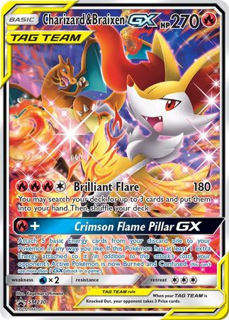 Charizard & Braixen GX (SM230) (Jumbo Card) [Sun & Moon: Black Star Promos] | Tables and Towers