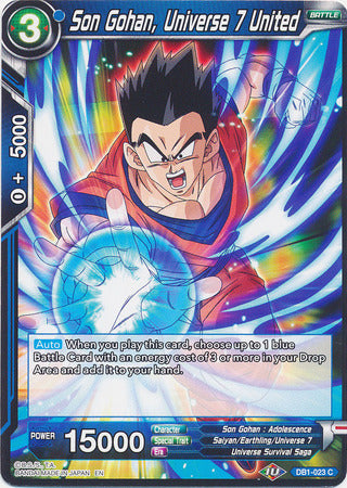 Son Gohan, Universe 7 United (DB1-023) [Dragon Brawl] | Tables and Towers