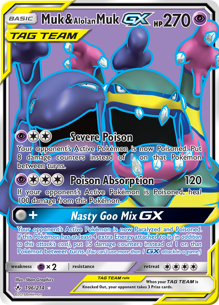 Muk & Alolan Muk GX (196/214) [Sun & Moon: Unbroken Bonds] | Tables and Towers